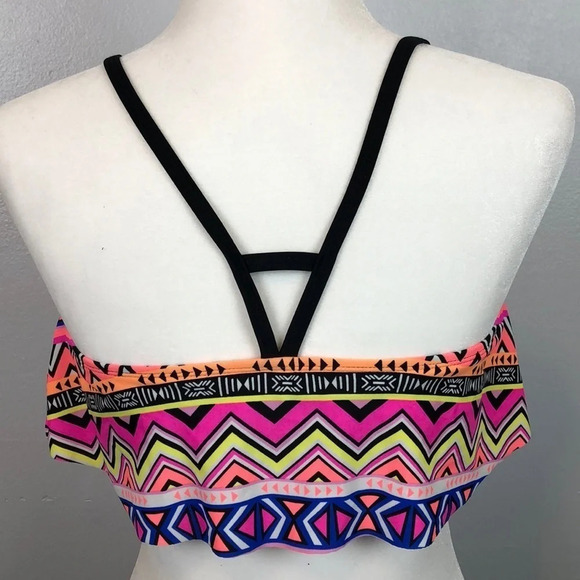 NEW Arizona Jean Company Multi Color Pattern Swimwear Top - Picture 2 of 5